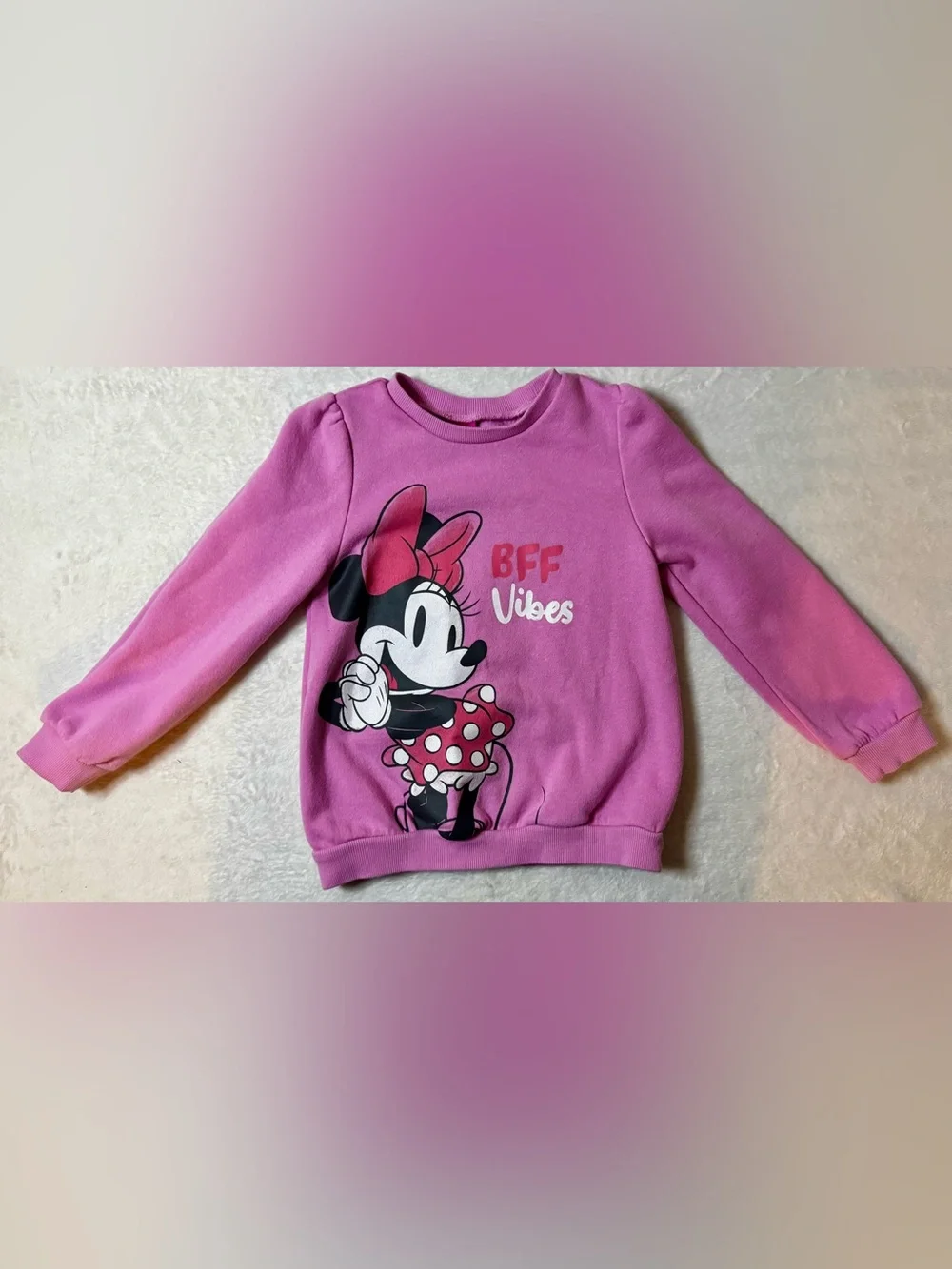 Disney Minnie Mouse 'BFF Vibes' Pink Girls Sweatshirt size 5